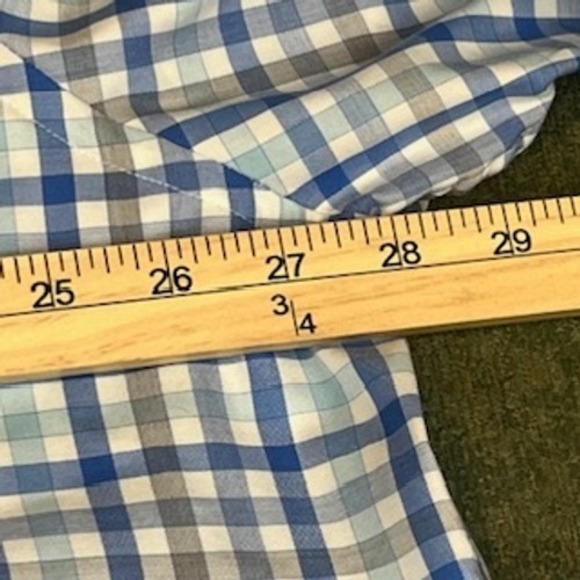 Peter Millar Mens XXL Blue White Plaid Long Sleeve Button Down Shirt RN100308 - Picture 5 of 6